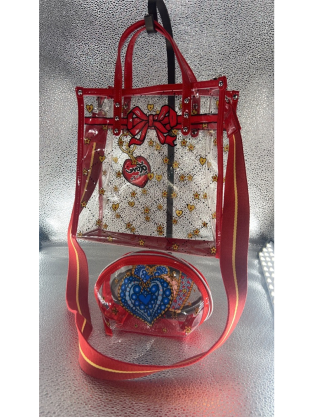 Brighton VIP Celebrate Plastic Tote w matching small pouch